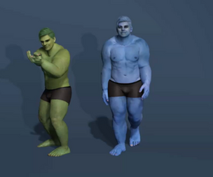 Muscular Monster DuoGreen BlueStylized Giants RiggedModels