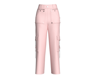 Girls Pink Cargo Pants With Hanging Straps | Marvelous / Clo3d / obj / fbx