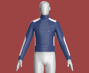 Men Carbon-Blue Exo Jacket | Marvelous / Clo3d / obj / fbx