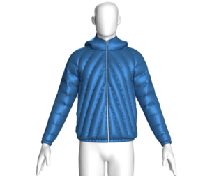 Men Vector Blue Puffer Jacket | Marvelous / Clo3d / obj / fbx