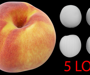 Peach 03 with 5 LODs PBR