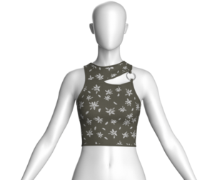 Girls Charcoal Daisy O-Ring Crop | Marvelous / Clo3d / obj / fbx