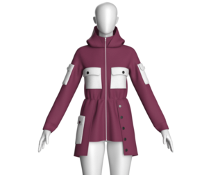 Girls Eclipse Modular Hooded Jacket | Marvelous / Clo3d / obj / fbx