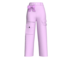 Girls High-Waisted Cargo Pants With Bow Detail | Marvelous / Clo3d / obj / fbx