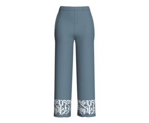 Girls Wide-Leg Pants With Bottom Print | Marvelous / Clo3d / obj / fbx