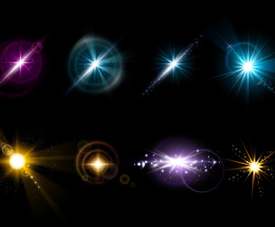 8 Lens Flare Overlays, Light Leak, Sparkle  Light Effect, Luminous Shapes, Radiant Glow