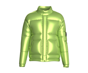 Men Liquid Chrome Moss Puffer Jacket | Marvelous / Clo3d / obj / fbx