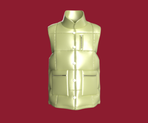 Men Matrix Matte Puffer Vest | Marvelous / Clo3d / obj / fbx