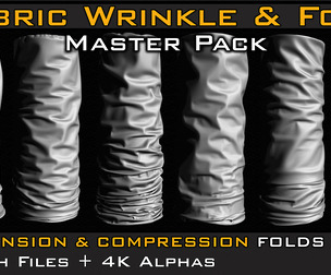 60 Fabric Wrinkle & Fold Master Pack – ZBrush Brushes + Alphas + Substance Painter Tutorial