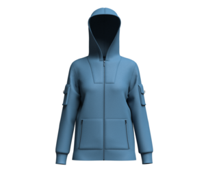 Girls Zip-Up Hooded Jacket With Zip Pocket | Marvelous / Clo3d / obj / fbx