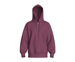 Men Slate Mauve Quarter-Zip Hoodie | Marvelous / Clo3d / obj / fbx