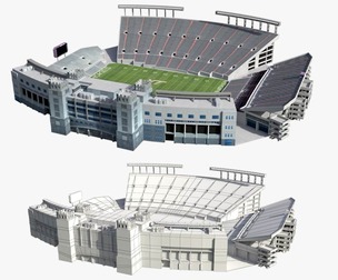 Lane Stadium - Low-Poly 3D Model for Games & Simulation