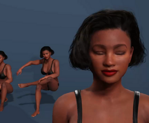 Realistic Black Female  Character Model with Full Rig and Facial Expressions UE工程文件