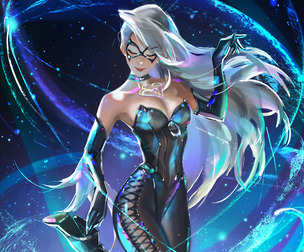 Black Cat Neon Overdrive Skin Concept (Marvel Rivals Fan Art).