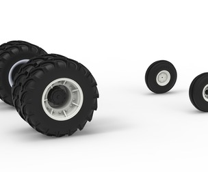 Wheel Set of Racing Combine Harvester Version 2 Scale 1:25