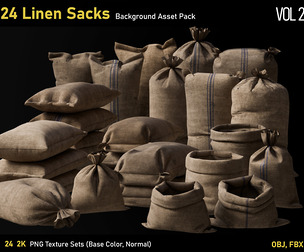 24 Linen Sacks-background Asset Pack-VOl2