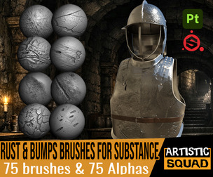 Rust and Bumps 75 Brushes 75 Alphas for Substance Painter