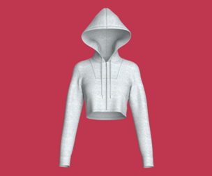 Girls Cropped Zip-Up Hoodie With Melange | Marvelous / Clo3d / obj / fbx