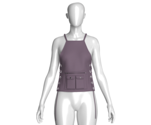 Girls Side Lace Apron With Cargo Pockets | Marvelous / Clo3d / obj / fbx