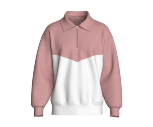 Men Oversized Two-Tone Quarter Zip Sweatshirt | Marvelous / Clo3d / obj / fbx