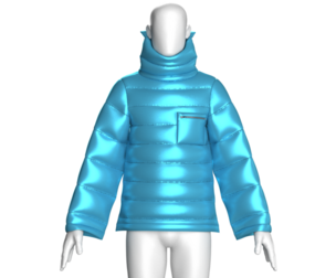 Men Static Blue Puffer Jacket | Marvelous / Clo3d / obj / fbx