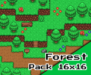 Forest Tileset Pack – 16x16 Pixel Art Environment