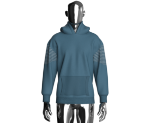 Men Drop-Shoulder Grid Detail Hoodie | Marvelous / Clo3d / obj / fbx