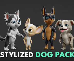4  Dog Pack - Cartoon