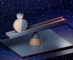 Animated Kinetic Balancing Sculpture - Satisfying Loop