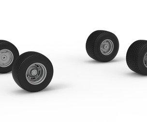 Wheel Set of Vintage Dirt late model Race car Scale 1:25