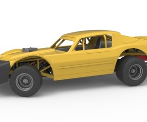Vintage Dirt late model Race car V2 while turning Scale 1:25