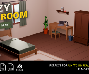 Cozy Bedroom Pack - Low Poly
