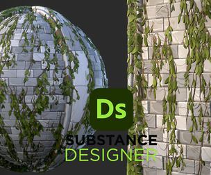Stylized Ruin Wall with Foliage