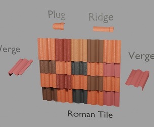 Roof tiles Roman Set