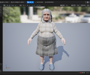 Realistic Western Elderly Female 3D Character with Full Rig and UE Project Files