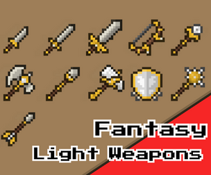 Fantasy Light Weapons Pack 16×16 – Pixel Art Holy & Light‑Element RPG Weapons
