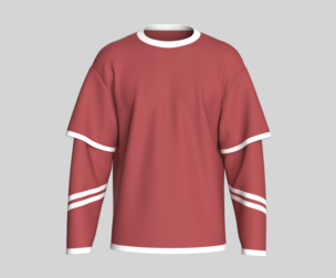 Men Stride Double Sleeve Sweatshirt | Marvelous / Clo3d / obj / fbx