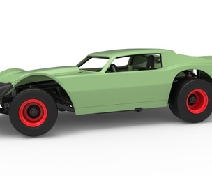 Vintage Dirt late model Race car V3 while turning Scale 1:{25