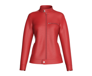 Girls Biker Zip-Up Leather Jacket | Marvelous / Clo3d / obj / fbx
