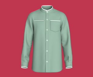 Men Mandarin Collar Shirt With Contrast Piping | Marvelous / Clo3d / obj / fbx