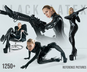 1250+ Black Latex Female Poses