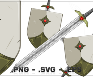 Medieval Shield with Sword