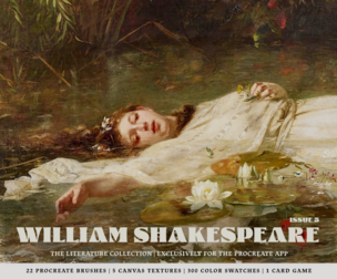 William Shakespeare Procreate Kit (Procreate Brushes, Canvas Textures and Color Swatches)