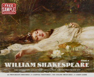 Free Sample - William Shakespeare Procreate Kit (Procreate Brushes, Color Palettes & More)