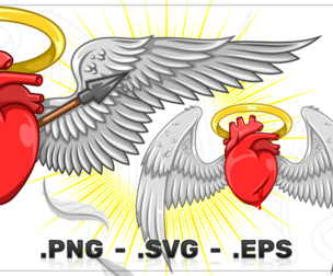 Realistic Anatomical Heart with Wings