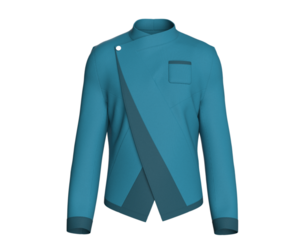 Men Cipher Teal Cross-Placket Mandarin Jacket | Marvelous / Clo3d / obj / fbx