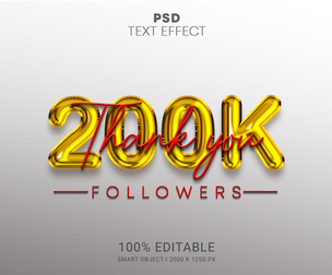 200K PSD Fully Editable Text Effect. Layer Style PSD Mockup Template