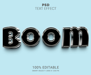 Boom PSD Fully Editable Text Effect. Layer Style PSD Mockup Template