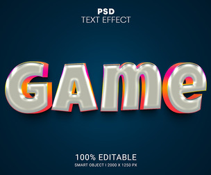 Game PSD Fully Editable Text Effect. Layer Style PSD Mockup Template