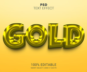 Gold PSD Fully Editable Text Effect. Layer Style PSD Mockup Template